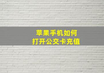 苹果手机如何打开公交卡充值