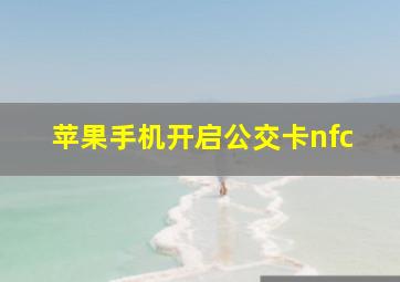 苹果手机开启公交卡nfc