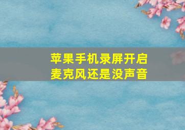 苹果手机录屏开启麦克风还是没声音