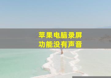 苹果电脑录屏功能没有声音