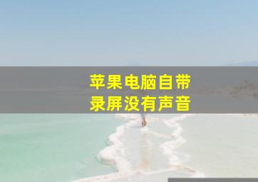 苹果电脑自带录屏没有声音