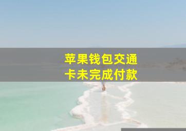 苹果钱包交通卡未完成付款