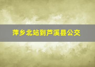 萍乡北站到芦溪县公交