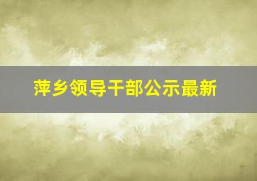 萍乡领导干部公示最新