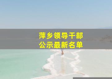 萍乡领导干部公示最新名单