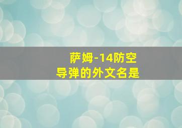 萨姆-14防空导弹的外文名是