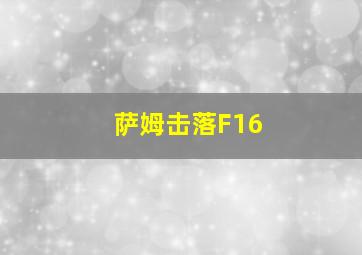 萨姆击落F16