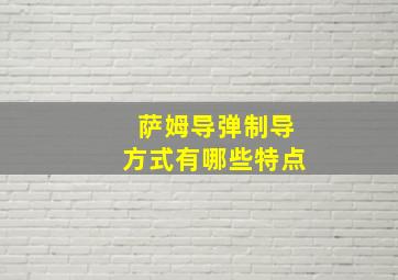 萨姆导弹制导方式有哪些特点