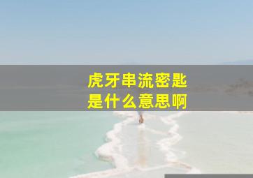 虎牙串流密匙是什么意思啊