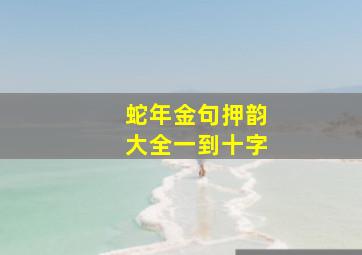 蛇年金句押韵大全一到十字