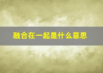 融合在一起是什么意思