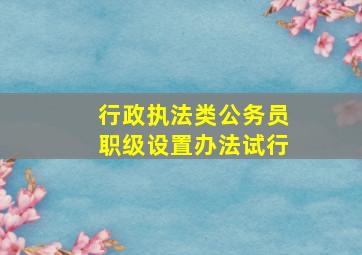 行政执法类公务员职级设置办法试行