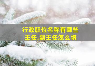 行政职位名称有哪些主任,副主任怎么填