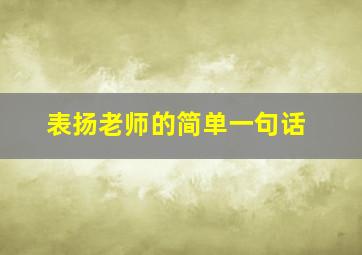 表扬老师的简单一句话