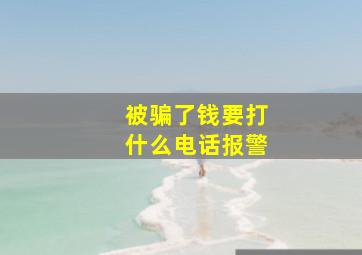 被骗了钱要打什么电话报警