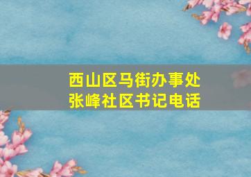 西山区马街办事处张峰社区书记电话