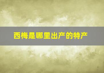 西梅是哪里出产的特产