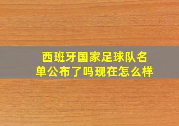 西班牙国家足球队名单公布了吗现在怎么样