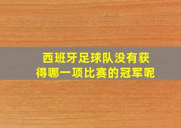 西班牙足球队没有获得哪一项比赛的冠军呢