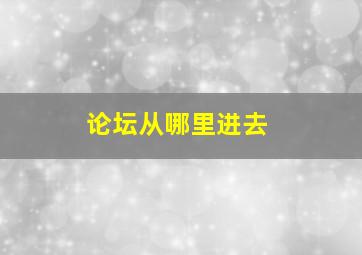 论坛从哪里进去