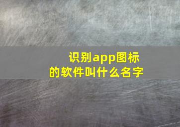 识别app图标的软件叫什么名字