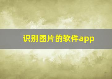 识别图片的软件app