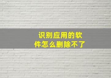 识别应用的软件怎么删除不了