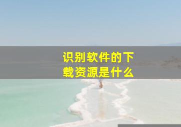 识别软件的下载资源是什么