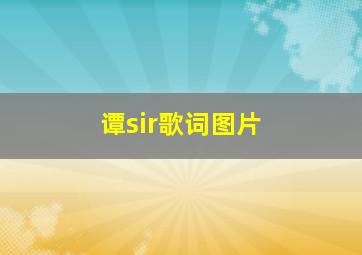 谭sir歌词图片