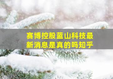 赛博控股蓝山科技最新消息是真的吗知乎