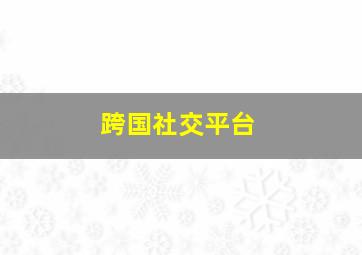 跨国社交平台