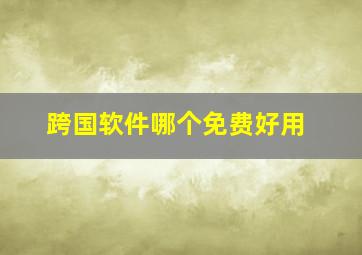 跨国软件哪个免费好用