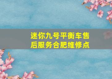 迷你九号平衡车售后服务合肥维修点