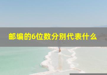 邮编的6位数分别代表什么