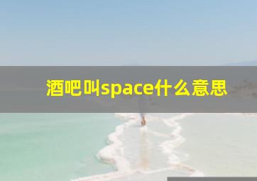 酒吧叫space什么意思