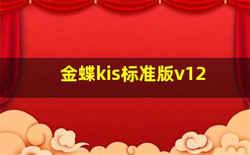 金蝶kis标准版v12