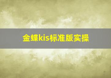 金蝶kis标准版实操