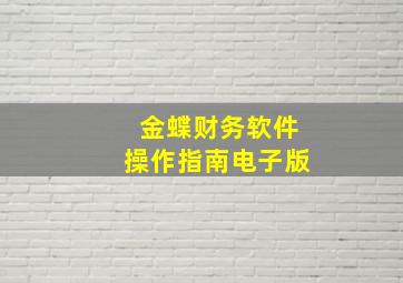 金蝶财务软件操作指南电子版