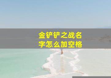 金铲铲之战名字怎么加空格