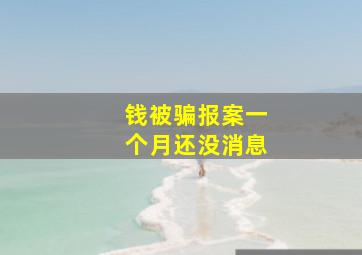 钱被骗报案一个月还没消息