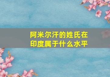 阿米尔汗的姓氏在印度属于什么水平