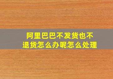 阿里巴巴不发货也不退货怎么办呢怎么处理