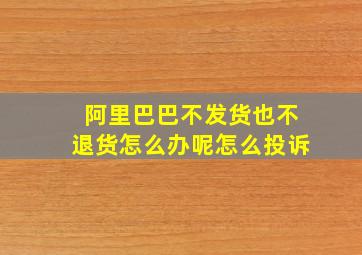 阿里巴巴不发货也不退货怎么办呢怎么投诉