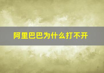 阿里巴巴为什么打不开