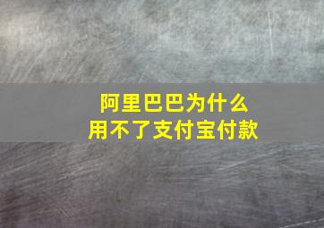 阿里巴巴为什么用不了支付宝付款