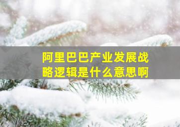 阿里巴巴产业发展战略逻辑是什么意思啊