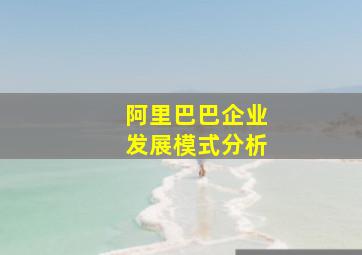 阿里巴巴企业发展模式分析