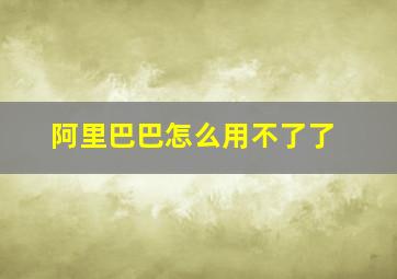 阿里巴巴怎么用不了了