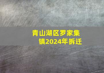 青山湖区罗家集镇2024年拆迁