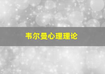 韦尔曼心理理论